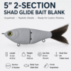 5" 2-Section Shad Glide Bait Blank Information