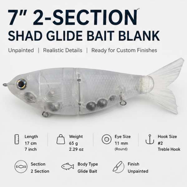 7-2-section-shad-glide-bait-blank-information 7" 2-Section Shad Glide Bait Blank Details