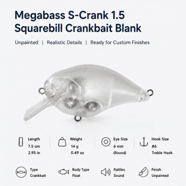 megabass-ko-s-crank-1-5-square-bill-crankbait-blank-information Megabass S-Crank 1.5 Square Bill Crankbait Blank Information